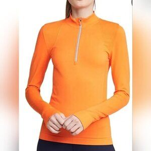MEC Orange ¾-Zip Athletic Pull Over Slim Fit Top
